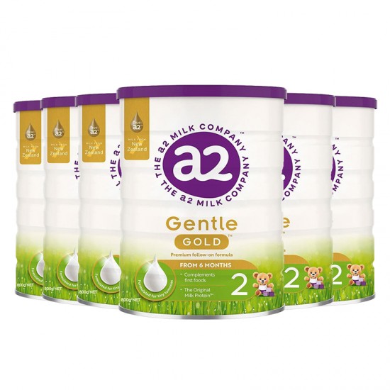 【6罐】a2金装Gentle Gold幼儿配方奶粉2段 800g 6罐 （6-12个月） 保质期2026年6月